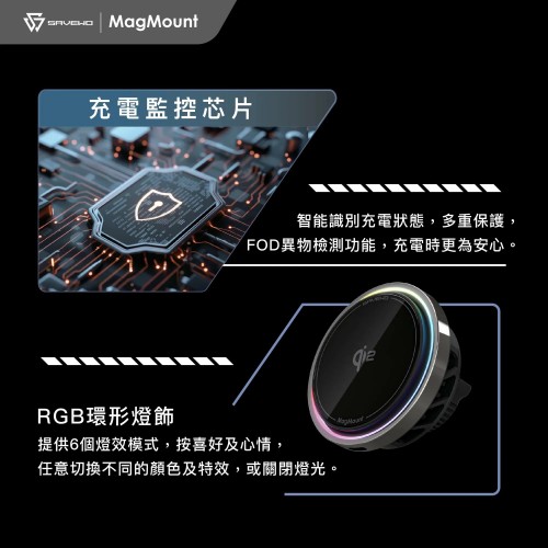 SAVEWO MagMount Pro 多用途Qi2高速無綫充電磁吸支架